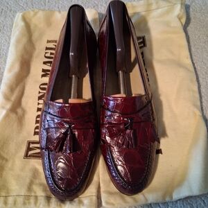 Bruno Magli Men's Burgundy Manfield Tassel Loafers